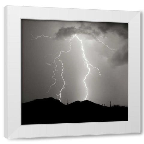 Summer Lightning I - BW White Modern Wood Framed Art Print by Taylor, Douglas