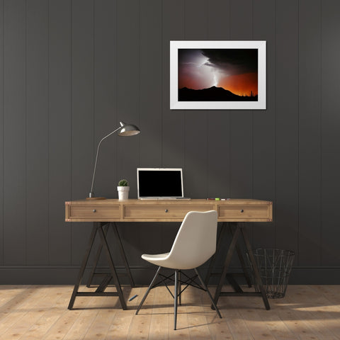 Summit Strike White Modern Wood Framed Art Print by Taylor, Douglas