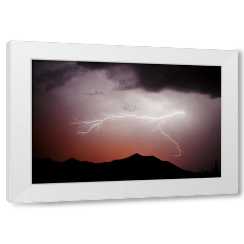 Mountian Lightning White Modern Wood Framed Art Print by Taylor, Douglas