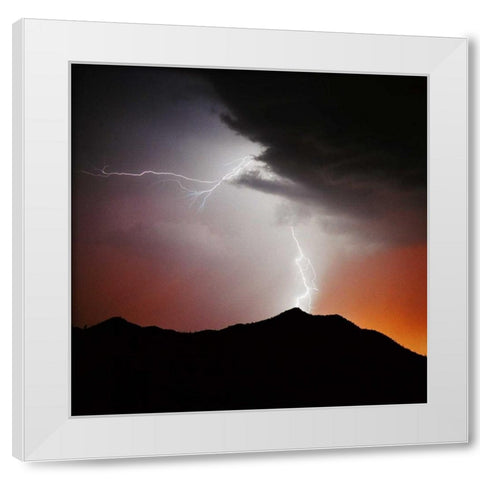 Summit Strike Sq. White Modern Wood Framed Art Print by Taylor, Douglas