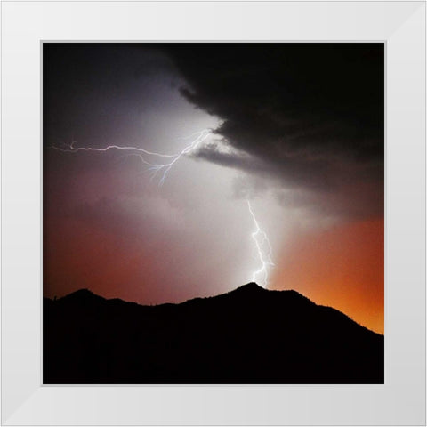 Summit Strike Sq. White Modern Wood Framed Art Print by Taylor, Douglas