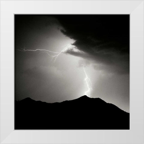 Summit Strike Sq. BW White Modern Wood Framed Art Print by Taylor, Douglas