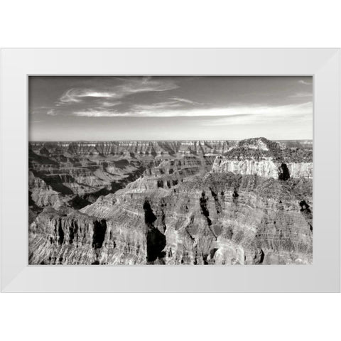 Grand Canyon Dawn II BW White Modern Wood Framed Art Print by Taylor, Douglas