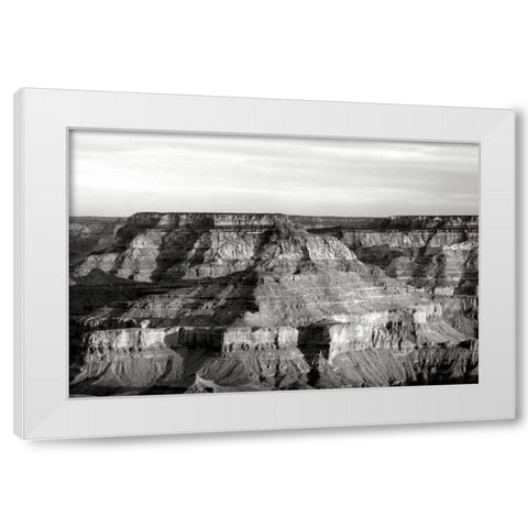 Grand Canyon Dawn III BW White Modern Wood Framed Art Print by Taylor, Douglas
