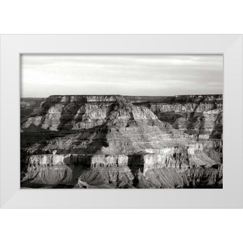 Grand Canyon Dawn III BW White Modern Wood Framed Art Print by Taylor, Douglas