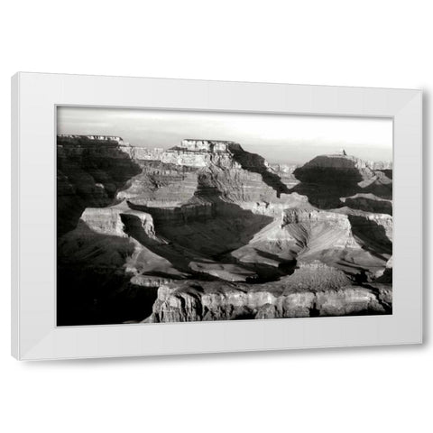Grand Canyon Dawn IV BW White Modern Wood Framed Art Print by Taylor, Douglas