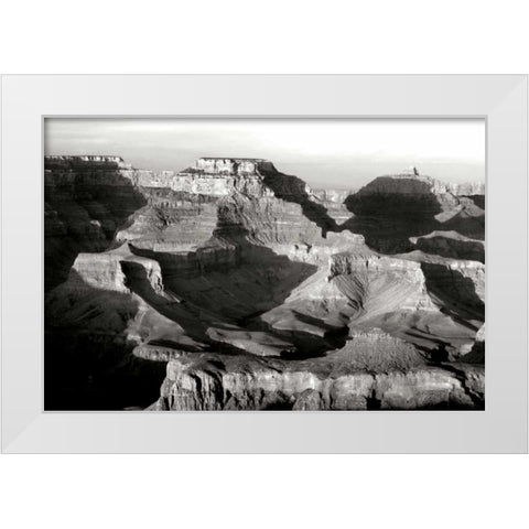 Grand Canyon Dawn IV BW White Modern Wood Framed Art Print by Taylor, Douglas