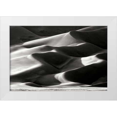 Great Sand Dunes II BW White Modern Wood Framed Art Print by Taylor, Douglas