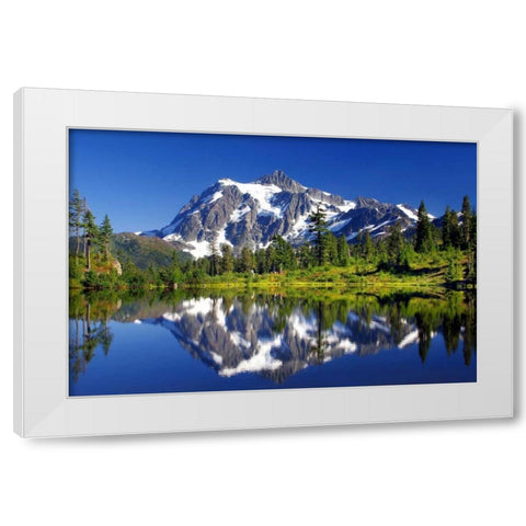 Shuksan Reflections I White Modern Wood Framed Art Print by Taylor, Douglas