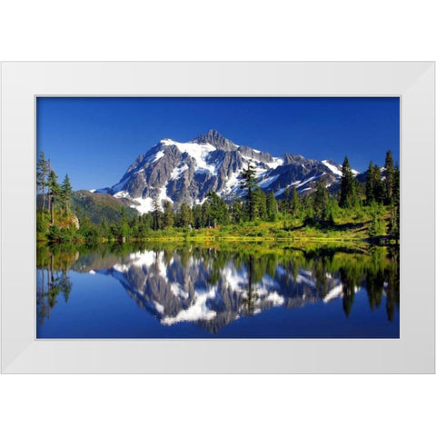 Shuksan Reflections I White Modern Wood Framed Art Print by Taylor, Douglas