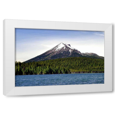 Mt. McLoughlin White Modern Wood Framed Art Print by Taylor, Douglas