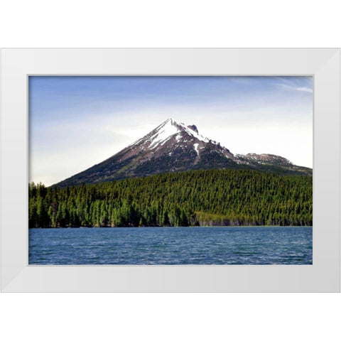Mt. McLoughlin White Modern Wood Framed Art Print by Taylor, Douglas