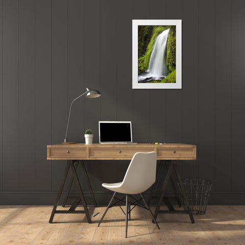 Wahkeena Falls White Modern Wood Framed Art Print by Taylor, Douglas