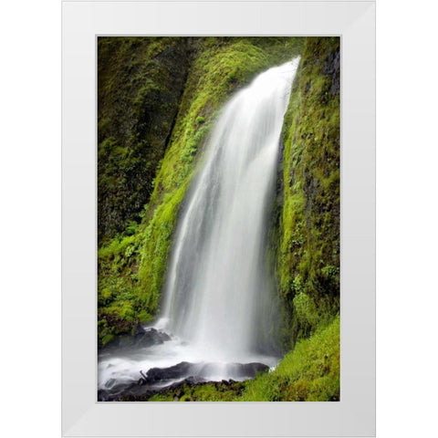 Wahkeena Falls White Modern Wood Framed Art Print by Taylor, Douglas