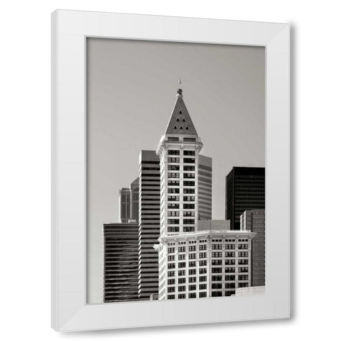 Smith Tower BW White Modern Wood Framed Art Print by Taylor, Douglas