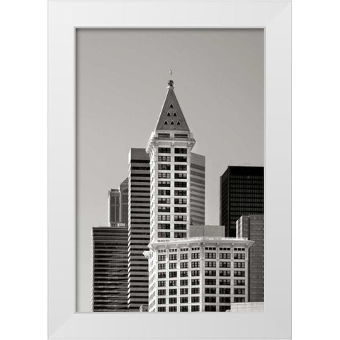 Smith Tower BW White Modern Wood Framed Art Print by Taylor, Douglas