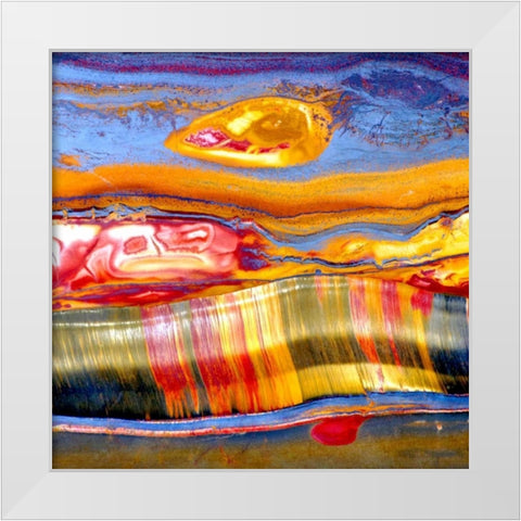 Pilbaran Sq White Modern Wood Framed Art Print by Taylor, Douglas