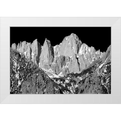 Mt. Whitney BW White Modern Wood Framed Art Print by Taylor, Douglas