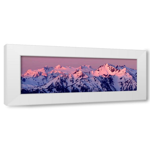 Alpenglow on Mt. Olympus White Modern Wood Framed Art Print by Taylor, Douglas