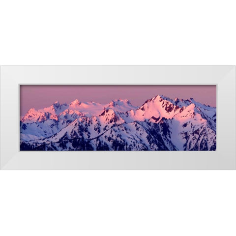 Alpenglow on Mt. Olympus White Modern Wood Framed Art Print by Taylor, Douglas