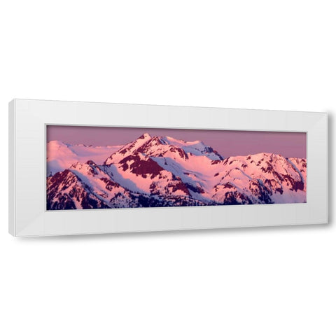 Alpenglow on Olympic Mountains White Modern Wood Framed Art Print by Taylor, Douglas