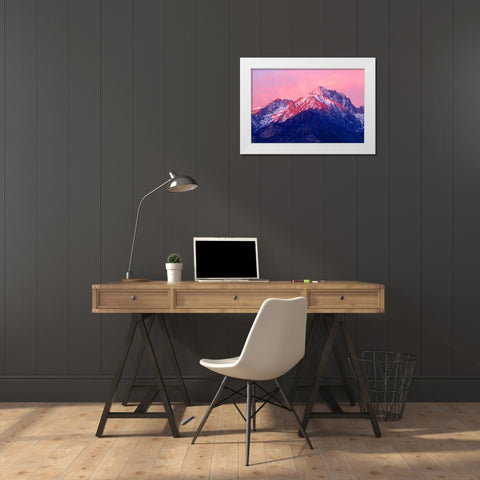 Mt. Williamson Sunrise White Modern Wood Framed Art Print by Taylor, Douglas