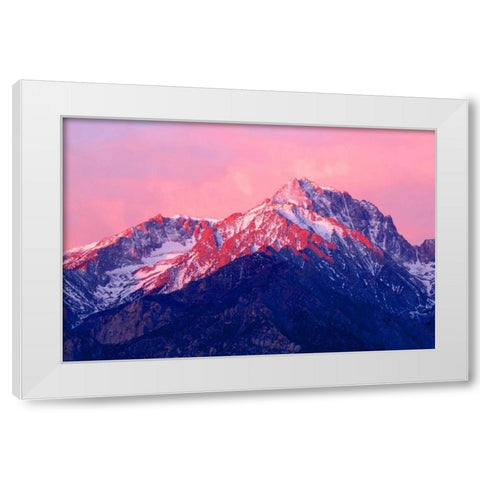 Mt. Williamson Sunrise White Modern Wood Framed Art Print by Taylor, Douglas