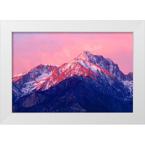 Mt. Williamson Sunrise White Modern Wood Framed Art Print by Taylor, Douglas