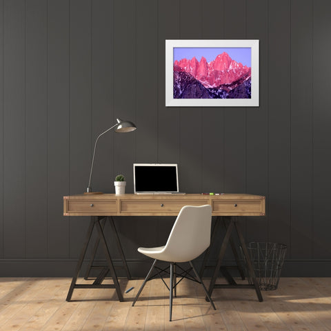 Alpenglow at Dawn White Modern Wood Framed Art Print by Taylor, Douglas