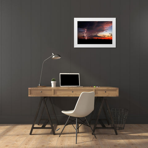 Twilight Lightning I White Modern Wood Framed Art Print by Taylor, Douglas