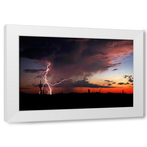 Twilight Lightning I White Modern Wood Framed Art Print by Taylor, Douglas