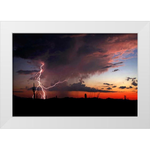 Twilight Lightning I White Modern Wood Framed Art Print by Taylor, Douglas