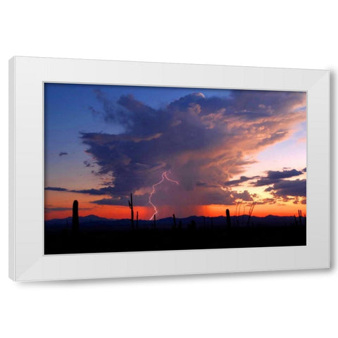 Twilight Lightning II White Modern Wood Framed Art Print by Taylor, Douglas