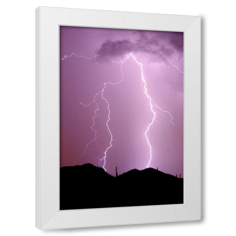 Summer Lightning White Modern Wood Framed Art Print by Taylor, Douglas
