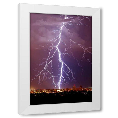 Lightning Portrait White Modern Wood Framed Art Print by Taylor, Douglas