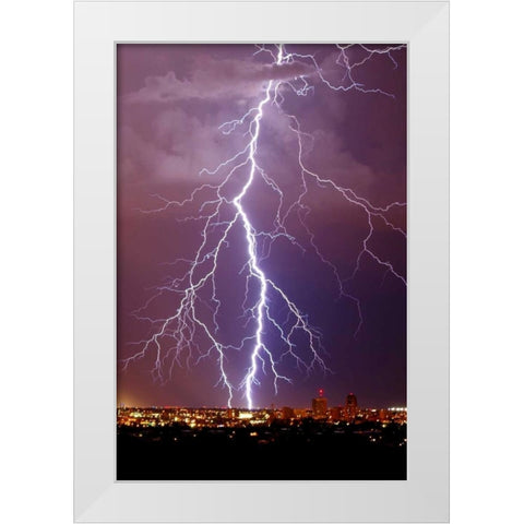 Lightning Portrait White Modern Wood Framed Art Print by Taylor, Douglas