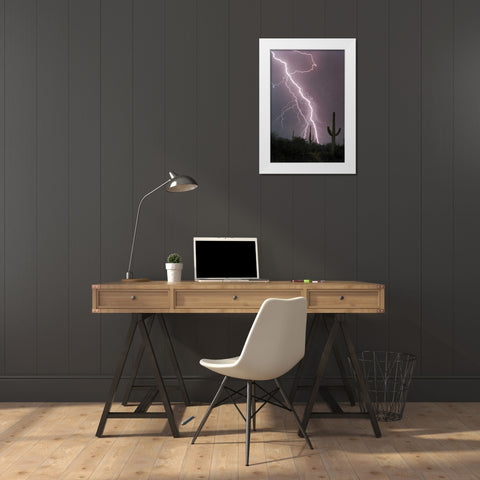 Fire and Rain White Modern Wood Framed Art Print by Taylor, Douglas
