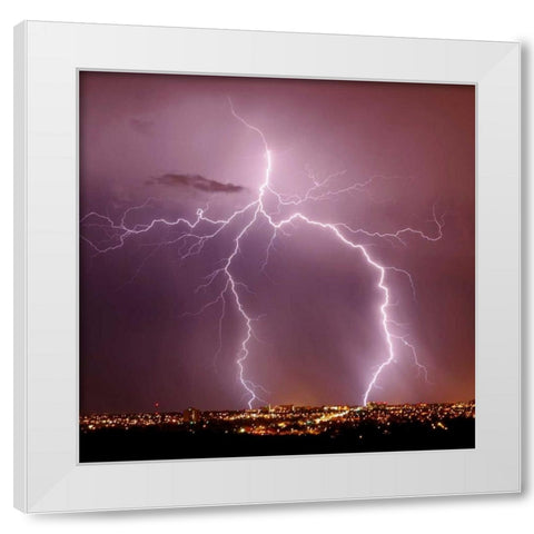 Urban Lightning I White Modern Wood Framed Art Print by Taylor, Douglas