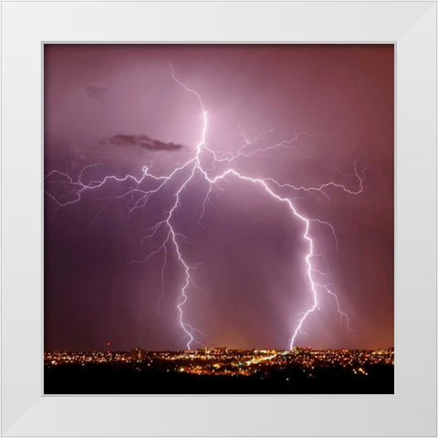 Urban Lightning I White Modern Wood Framed Art Print by Taylor, Douglas