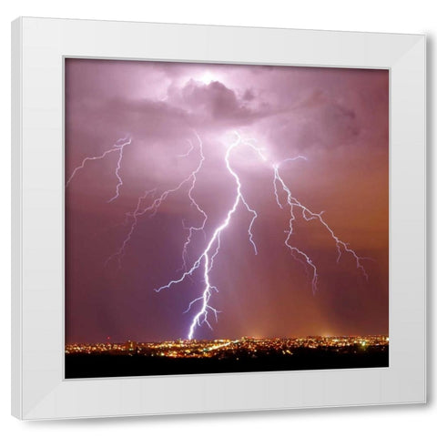 Urban Lightning II White Modern Wood Framed Art Print by Taylor, Douglas