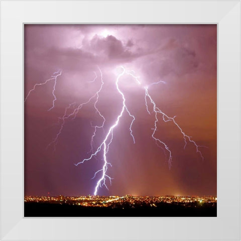 Urban Lightning II White Modern Wood Framed Art Print by Taylor, Douglas