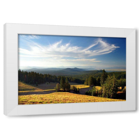 Mazama Morning White Modern Wood Framed Art Print by Taylor, Douglas