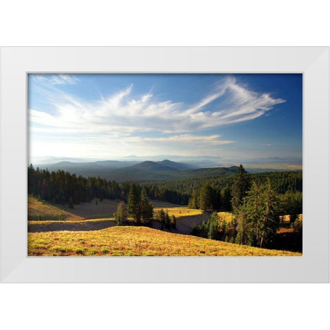 Mazama Morning White Modern Wood Framed Art Print by Taylor, Douglas