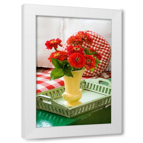 Spring Bouquet II White Modern Wood Framed Art Print by Clayton-Thompson, Philip