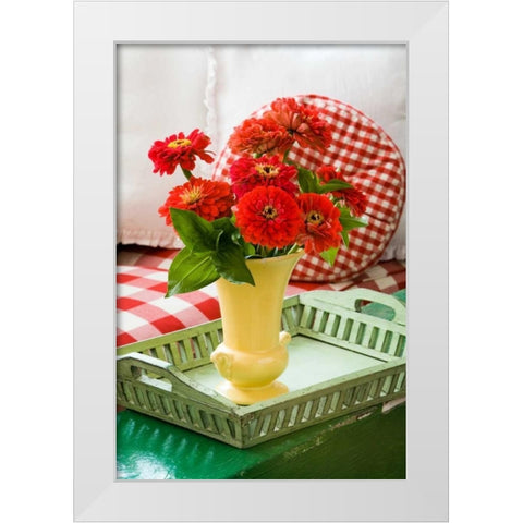 Spring Bouquet II White Modern Wood Framed Art Print by Clayton-Thompson, Philip