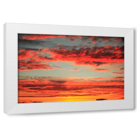Colorful Sunset I White Modern Wood Framed Art Print by Clayton-Thompson, Philip