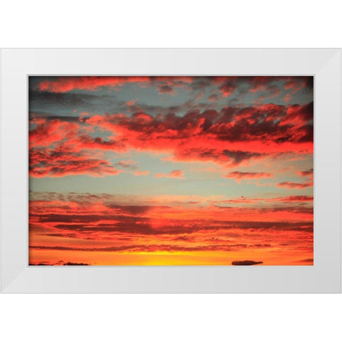 Colorful Sunset I White Modern Wood Framed Art Print by Clayton-Thompson, Philip