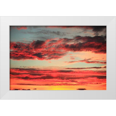 Colorful Sunset II White Modern Wood Framed Art Print by Clayton-Thompson, Philip