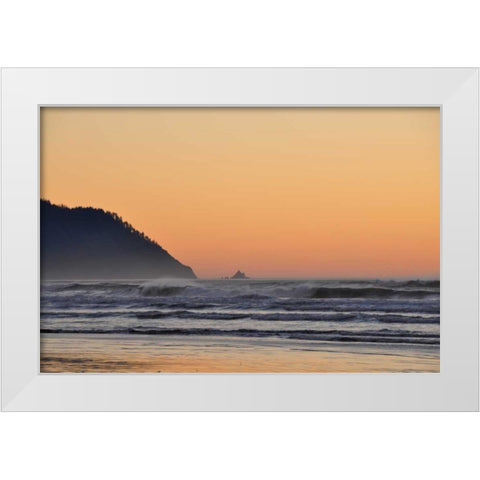 Ocean Sunset I White Modern Wood Framed Art Print by Thomas, Logan