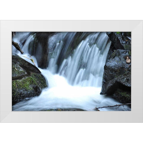 Waterfall II White Modern Wood Framed Art Print by Thomas, Logan